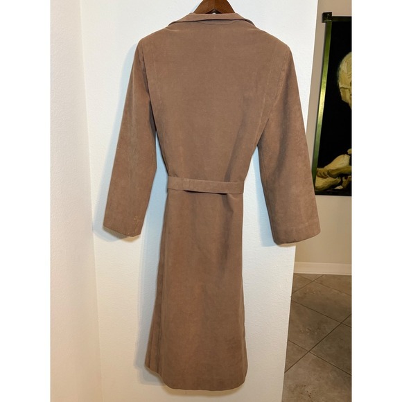 Vintage Charles Klein Ultrasuede Trench Coat Belted Longline Neutral Women's - Picture 2 of 6